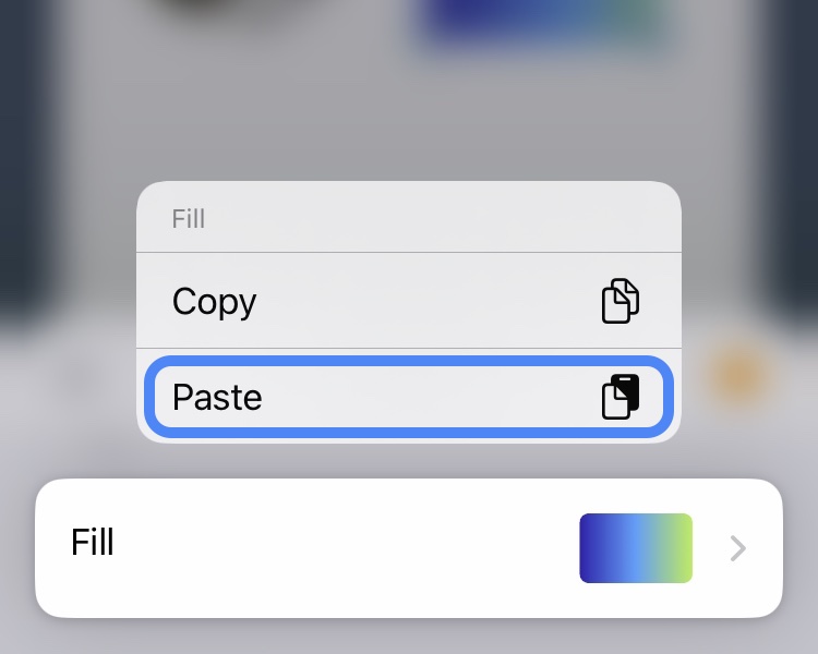 copy & paste a fill